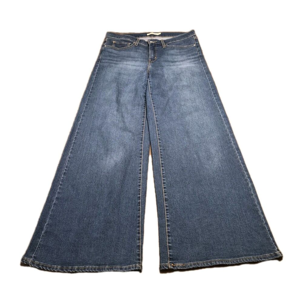 Levi's 318 Jeans Women Size 31 Shaping Wide Leg Blue Stretch Denim (35x32)